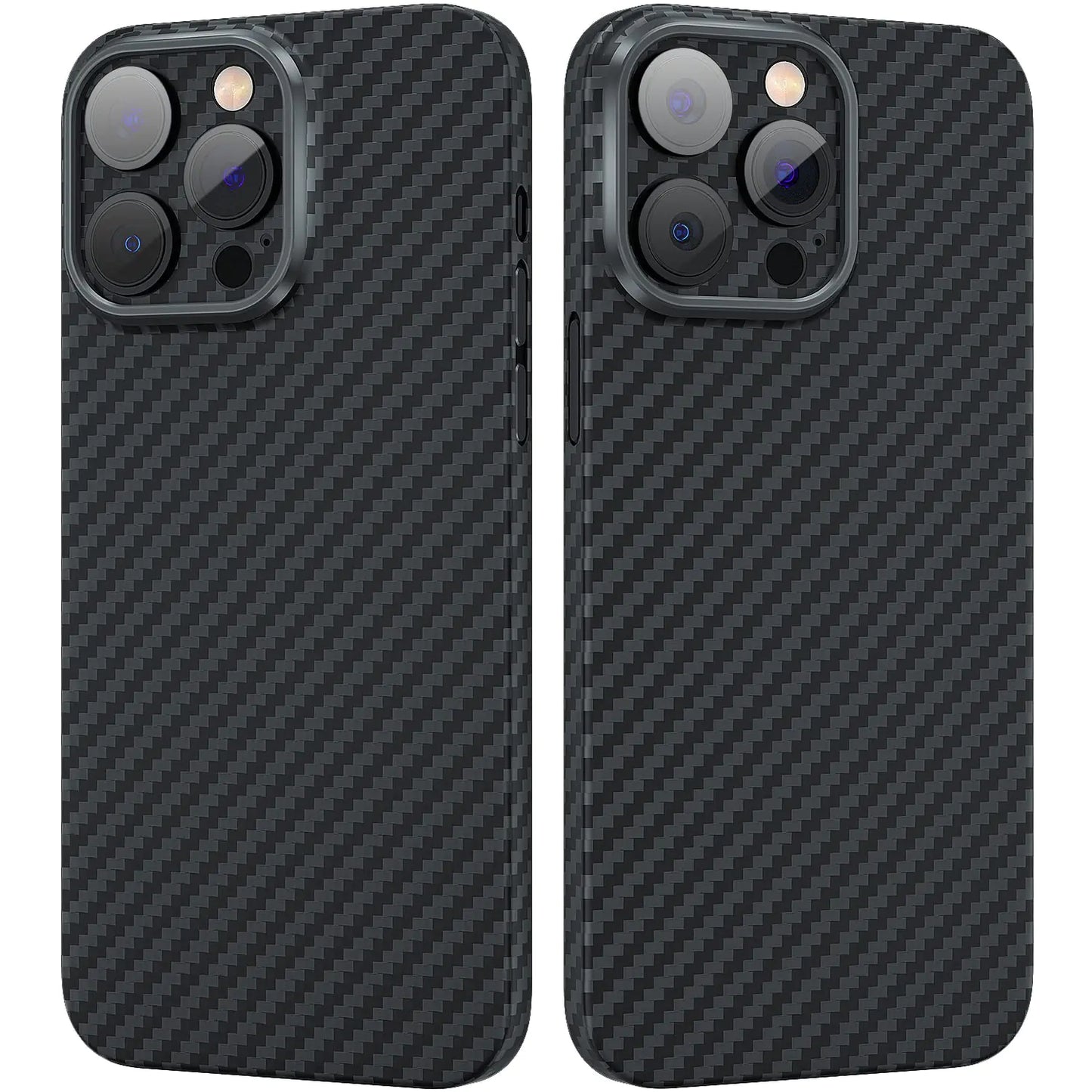 MEMUMI for iPhone 14 Pro Max Case Carbon Fiber Real Aramid Fiber Sturdy Durable Carbon 0.5 mm Slim Fit for iPhone 14 Pro Max 6.7" Carbon Fiber Thin Case with Military-Grade Drop Protection Black/Grey